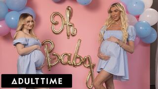 Szexy terhes barinők hármasban: Rylee Blake és Aubrey Kate közösülnek egy hűtlen férjjel!