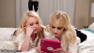 Chloe Cherry és egyetemista kurvája leszbi kísérletezésre adja fejét